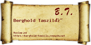 Berghold Tasziló névjegykártya